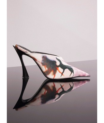 Mugler x Ambera Wellmann printed velvet fang 95 mules du meilleur 