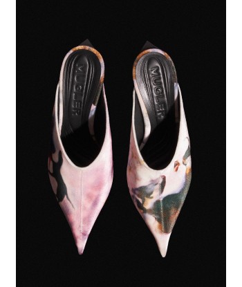 Mugler x Ambera Wellmann printed velvet fang 95 mules du meilleur 