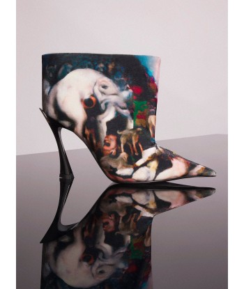 Mugler x Ambera Wellmann printed velvet fang 95 ankle boots de l' environnement