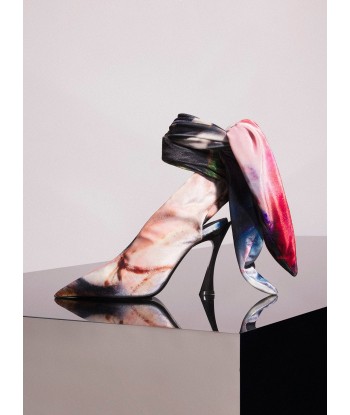 Mugler x Ambera Wellmann printed velvet knot fang 95 mules online