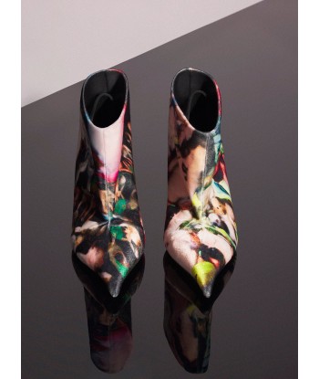 Mugler x Ambera Wellmann printed velvet fang 95 ankle boots de l' environnement