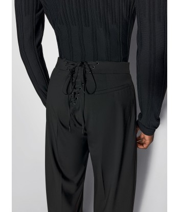 black laced up tailoring trousers en ligne des produits 