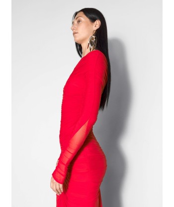 red ruched bodysuit du meilleur 