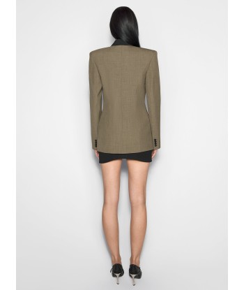 khaki and black pierced tailored jacket de pas cher