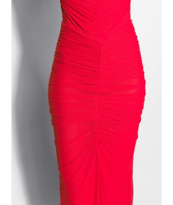 red ruched mesh skirt prix pour 