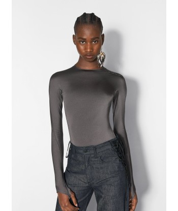 grey shoulder logo bodysuit de technologie