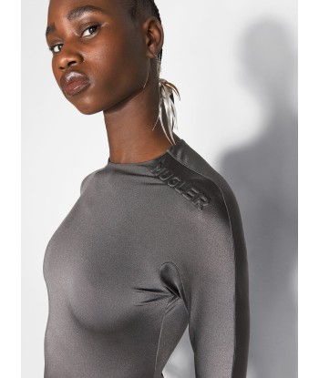 grey shoulder logo bodysuit de technologie