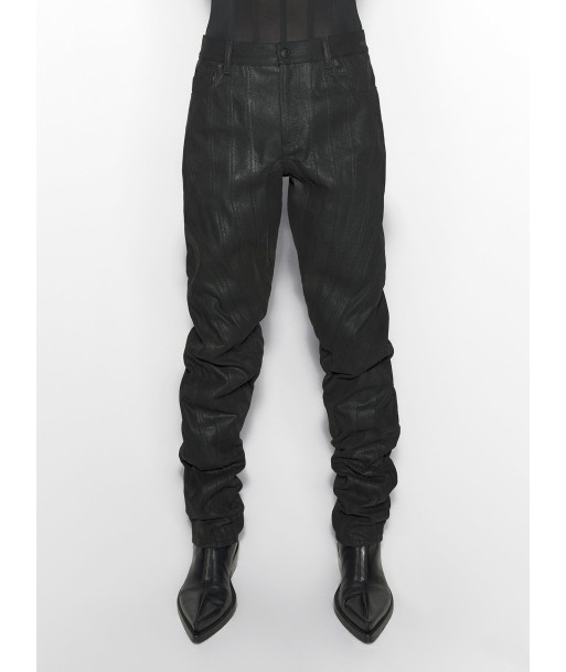 waxed black spiral baggy jeans Les êtres humains sont 