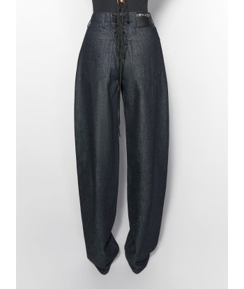 raw blue laced-up wide leg jeans Par le système avancé 