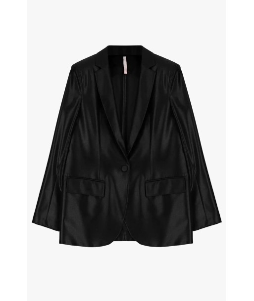 Veste Blazer Imperial 1 bouton Lamé Nero brillant des détails fins