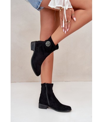 Bottines Femmes Talon Plats avec Médaille Venez découvrir notre 