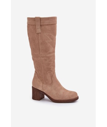 Bottes femme en daim à surpiqûres le concept de la Pate a emporter 