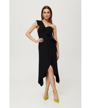 Robe de soirée détail volantée DARIA soldes