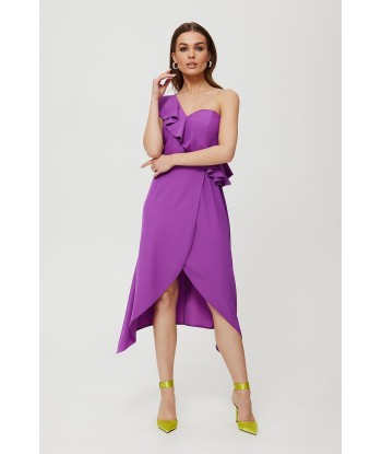 Robe de soirée détail volantée DARIA soldes