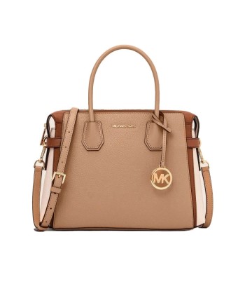 Sac à main Michael Kors Mercer camel multi marron brillant des détails fins