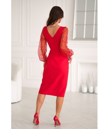 Robe de soirée rouge détail paillettée Kelly 3 votre