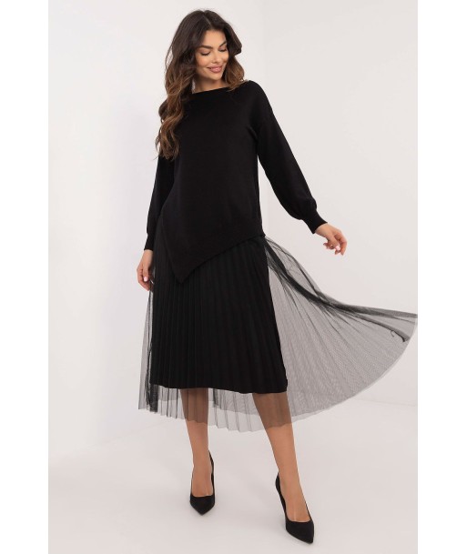 Ensemble robe Voilage & Pull Noir livraison gratuite