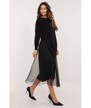 Ensemble robe Voilage & Pull Noir livraison gratuite