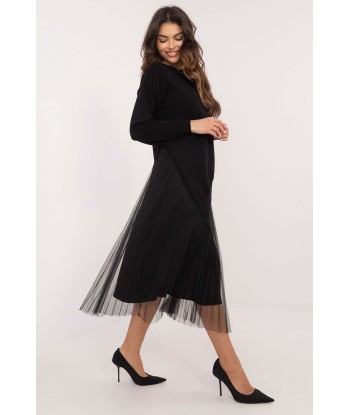 Ensemble robe Voilage & Pull Noir livraison gratuite