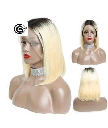 PERRUQUE  BRÉSILIENNE - LACE WIG LISSE - BLONDE / RACINES NOIRES pas cheres