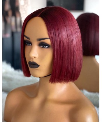 PERRUQUE PÉRUVIENNE"ADELE" COULEUR BORDEAUX CLOSURE Comparez plus de prix