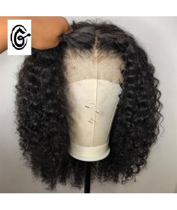 PERRUQUE COURTE " MAELLE" CURLY  BRÉSILIENNE CIRCONFÉRENCE FRONTALE 13X4 pas cher chine