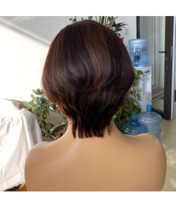 PERRUQUE BRÉSILIENNE COURTE VÉRITABLES CHEVEUX HUMAINS PRE-PLUMÉE prix