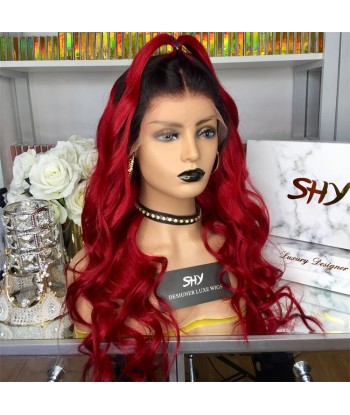 PERRUQUE BRÉSILIENNE STEPHY" BODY WEAVE ROUGE RACINES NOIRES Livraison rapide