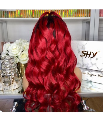 PERRUQUE BRÉSILIENNE STEPHY" BODY WEAVE ROUGE RACINES NOIRES Livraison rapide