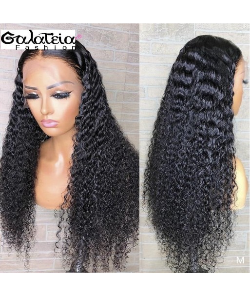 PERRUQUE BRÉSILIENNE" CANDICE" KINKY CURLY  13X4 PRE-PLUMÉE AVEC BABY HAIR de pas cher