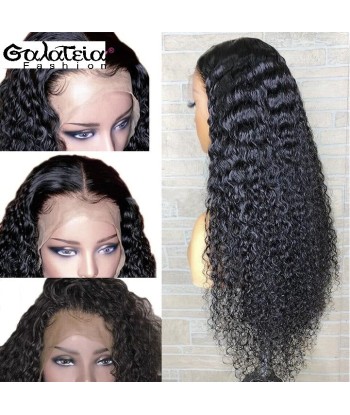 PERRUQUE BRÉSILIENNE" CANDICE" KINKY CURLY  13X4 PRE-PLUMÉE AVEC BABY HAIR de pas cher