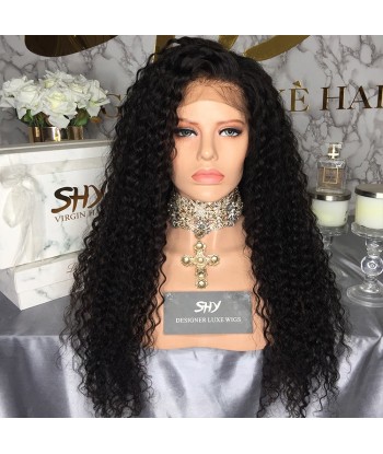 PERRUQUE BRÉSILIENNE CURLY AVANT DENTELLE VÉRITABLES CHEVEUX HUMAINS Par le système avancé 