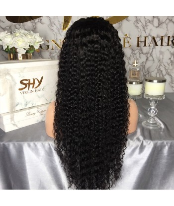 PERRUQUE BRÉSILIENNE CURLY AVANT DENTELLE VÉRITABLES CHEVEUX HUMAINS Par le système avancé 