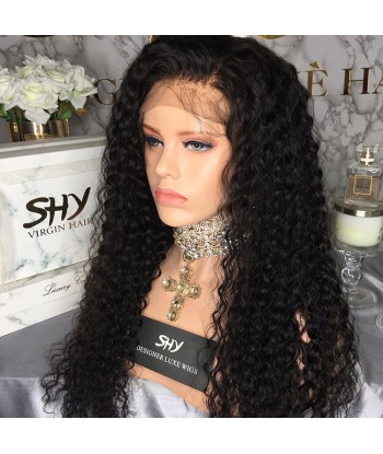 PERRUQUE BRÉSILIENNE CURLY AVANT DENTELLE VÉRITABLES CHEVEUX HUMAINS Par le système avancé 