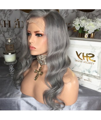 PERRUQUE BRÉSILIENNE  FULL LACE  GRIS  LA MEILLEURE QUALITÉ 100% HUMAN HAIR Découvrez la collection