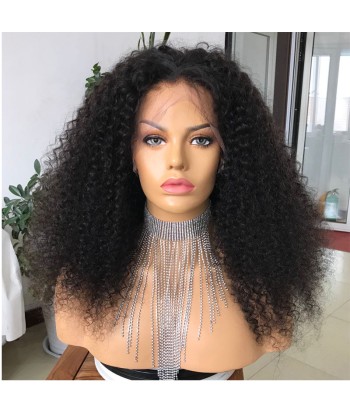 PERRUQUE BRÉSILIENNE "VERONICA " VIERGE KINKY CURLY  LACE FRONTALE AVEC BABY HAIR français