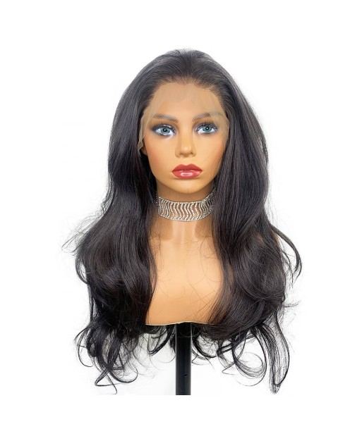 PERRUQUE NOIRE SYNTHÉTIQUE FIBRE FUTURA BODY WEAVE AVANT DENTELLE  13X6 votre