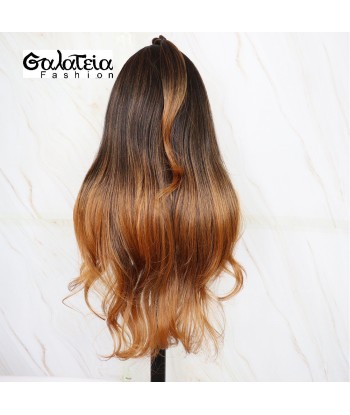 PERRUQUE  SYNTHÉTIQUE FIBRE FUTURA BODY WEAVE OMBRE  AVANT DENTELLE SUISSE Fin de série