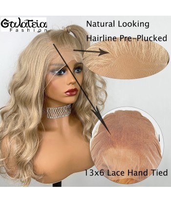 PERRUQUE  SYNTHÉTIQUE FIBRE FUTURA BODY WEAVE HONEY BLONDE  AVANT DENTELLE SUISSE pas chere