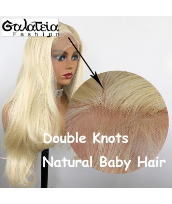 PERRUQUE BODY WAVE  SYNTHÉTIQUE FIBRE FUTURA  BLONDE 613 AVANT DENTELLE  SUISSE 13X6 vente chaude votre 