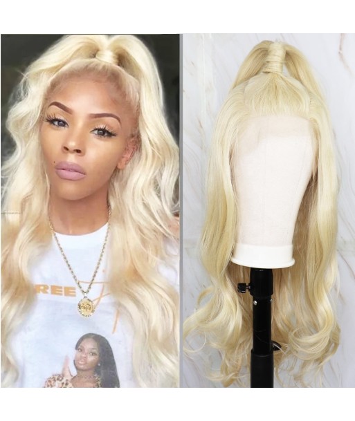 PERRUQUE SYNTHÉTIQUE FIBRE FUTURA BODY WEAVE  BLONDE  AVANT DENTELLE SUISSE 13x6 français