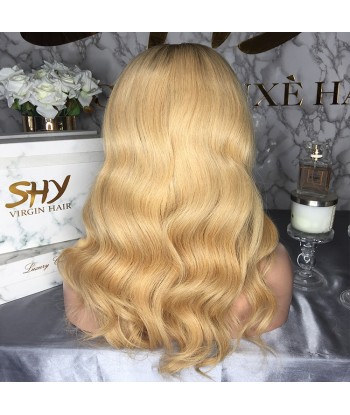 PERRUQUE BLONDE INDIENNE GRADE 10A+ REMY HAIR BODY WAVE AVANT DENTELLE 13X6 la colonne vertébrale