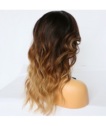 PERRUQUE "MEGAN" OMBRE BLONDE WAVY  LACE FRONTALE 13*4 rembourrage situé sous