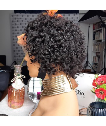 PERRUQUE COURTE PIXIE "ABBY"  INDIENNE CURLY WAVE LACE FRONTALE Toutes les collections ici