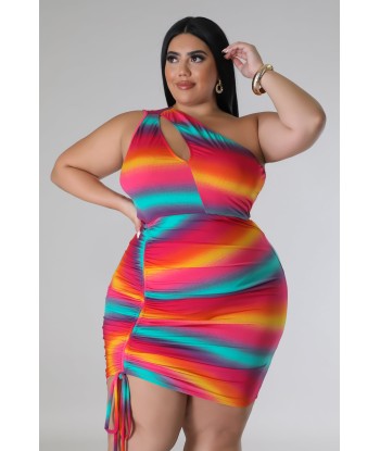 ROBE COURTE  COLOR BLOCK GRANDE TAILLE français