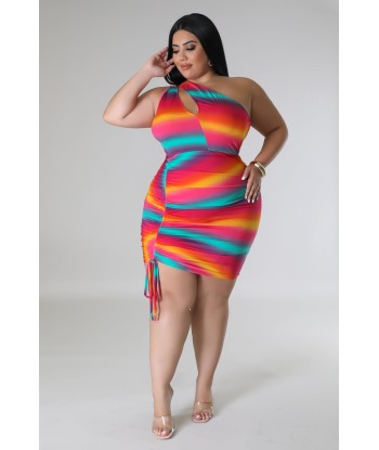 ROBE COURTE  COLOR BLOCK GRANDE TAILLE français