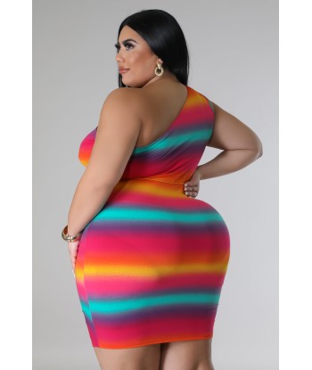 ROBE COURTE  COLOR BLOCK GRANDE TAILLE français