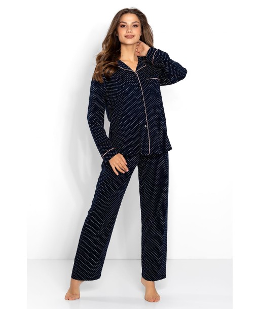 Ensemble Pyjama Bleu Marine brillant des détails fins