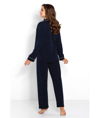 Ensemble Pyjama Bleu Marine brillant des détails fins